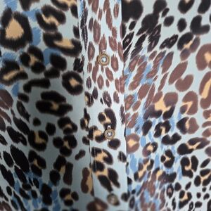 Northern Reflections Leopard Print Blouse - Blue and Brown